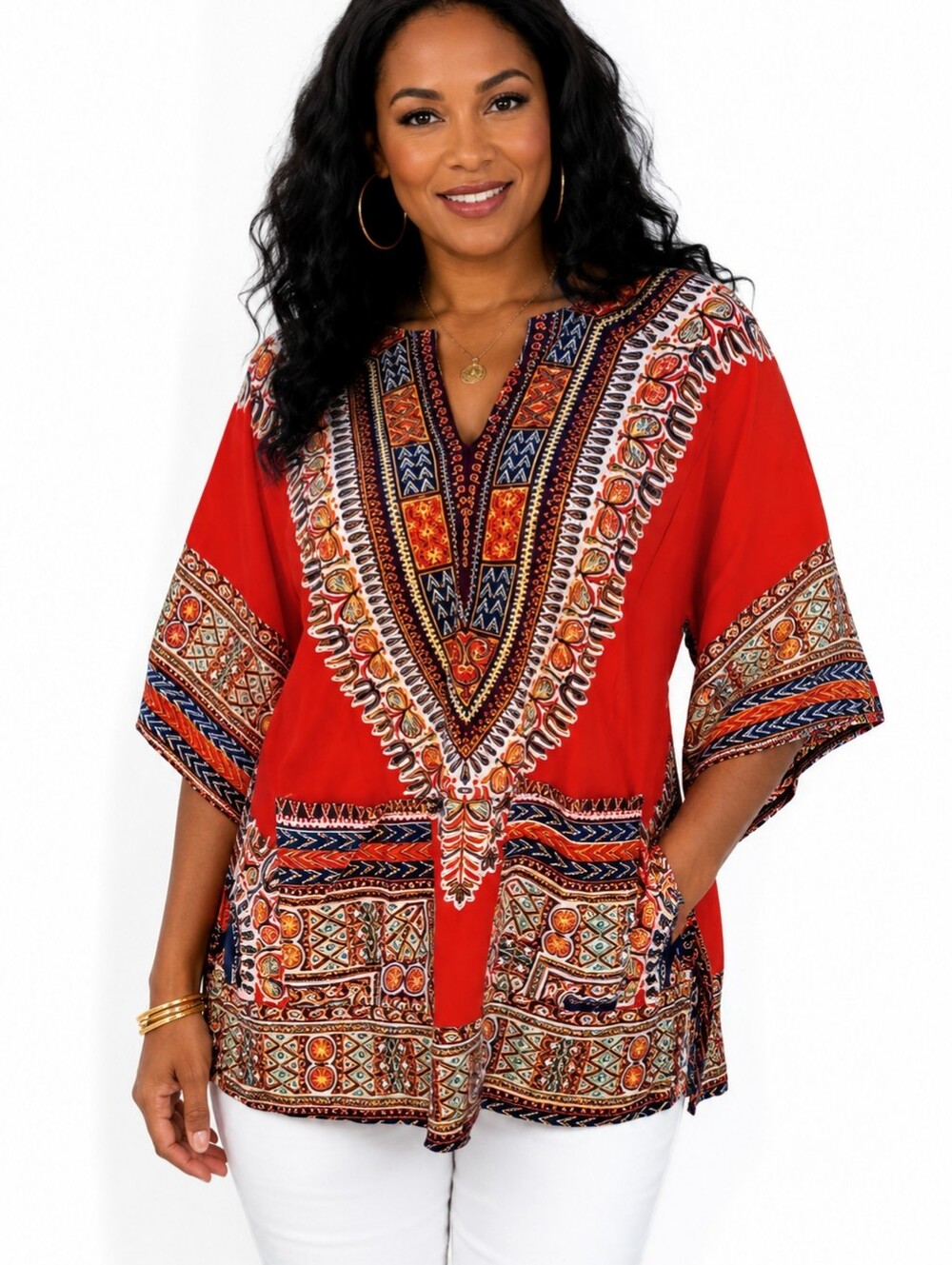 African‎ Heritage Plus Size Top 0X -1X
